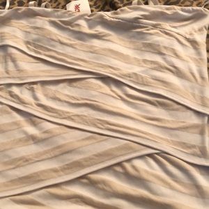 Red Haute size Large tan & white striped camisole front lined bra top  NWT